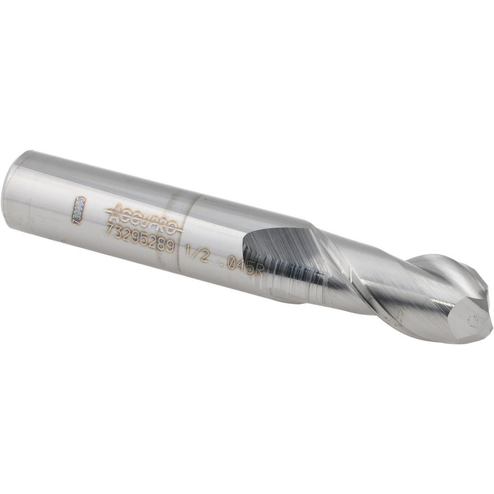 1/2" 2-Flute Solid Carbide Corner Radius End Mill - Accupro 12181467