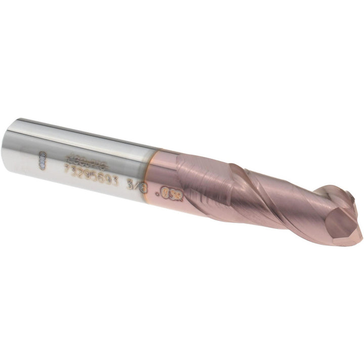3/8" 2-Flute Solid Carbide Corner Radius End Mill, TiCN - Accupro 12181418