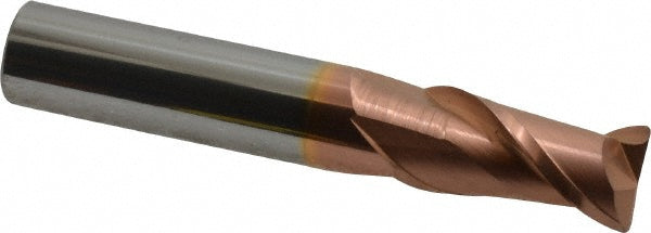 1/2" 2-Flute Solid Carbide Corner Radius End Mill, TiCN - Accupro 12181475