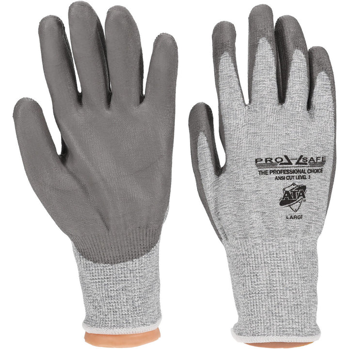 Large Gray HPPE Cut Resistant; Puncture Resistant Gloves - PRO-SAFE GLA-C3-L