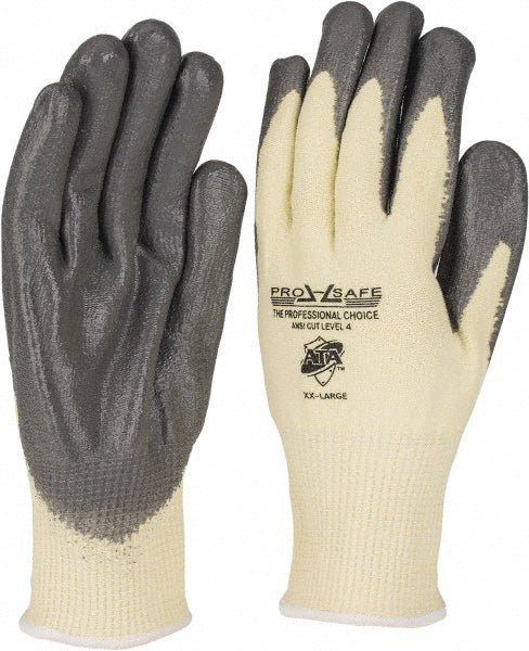 2X-Large Gray; Yellow Kevlar Cut Resistant; Puncture Resistant Gloves - PRO-SAFE GLA-C1-XXL