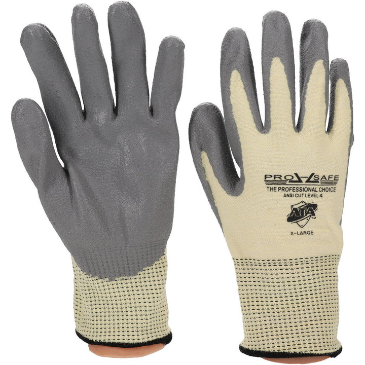 X-Large Gray; Yellow Kevlar Cut Resistant; Puncture Resistant Gloves - PRO-SAFE GLA-C1-XL
