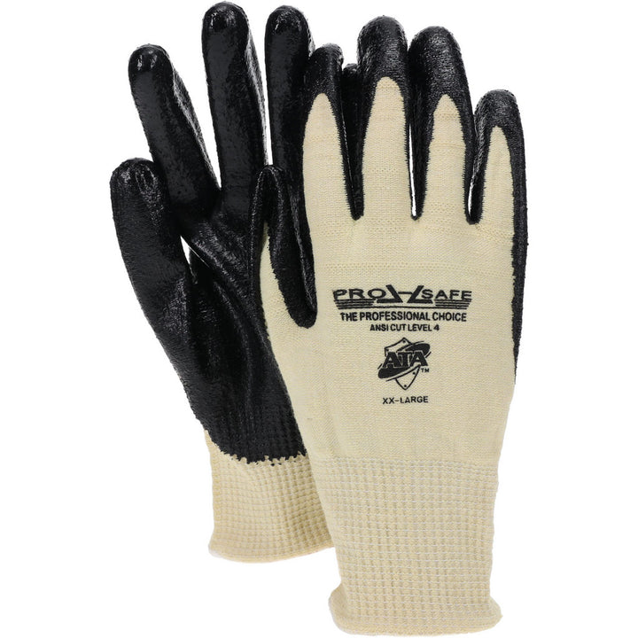 2X-Large Black; Yellow Kevlar Cut-Resistant; Puncture-Resistant Gloves - PRO-SAFE GLA-C2-XXL