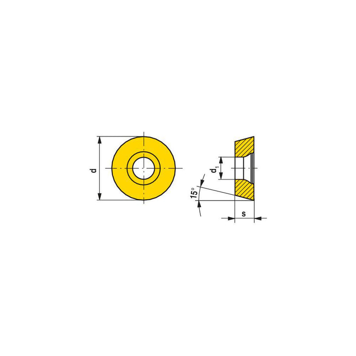 RDHX 0802M4EN-M31 CTC5240 Solid Carbide Insert, Grade CTC5240, TiN - Ceratizit 5048150100