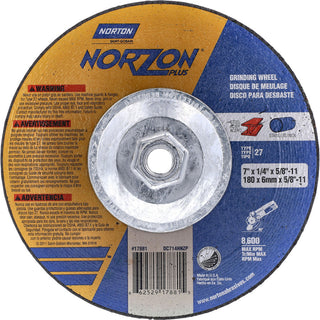 7 x 1/4" 24-Grit Ceramic Alumina Grinding & Cutoff Wheel - Norton 66252917881