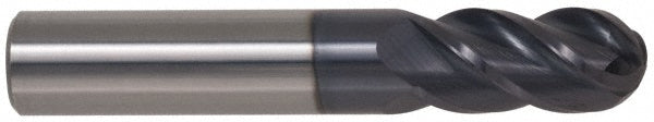 7/8" 4-Flute Solid Carbide Ball End Mill, AlTiN - Accupro 12177135