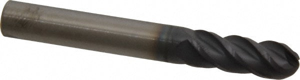 5/16" 4-Flute Solid Carbide Ball End Mill, AlTiN - Accupro 12177121