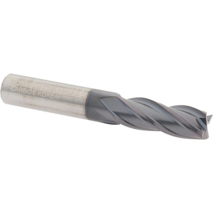 3/8" 4-Flute Solid Carbide Square End Mill, AlTiN - Hertel 750212