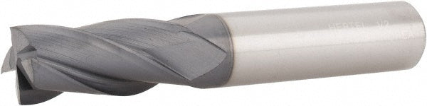 1/2" 4-Flute Solid Carbide Square End Mill, AlTiN - Hertel 750207