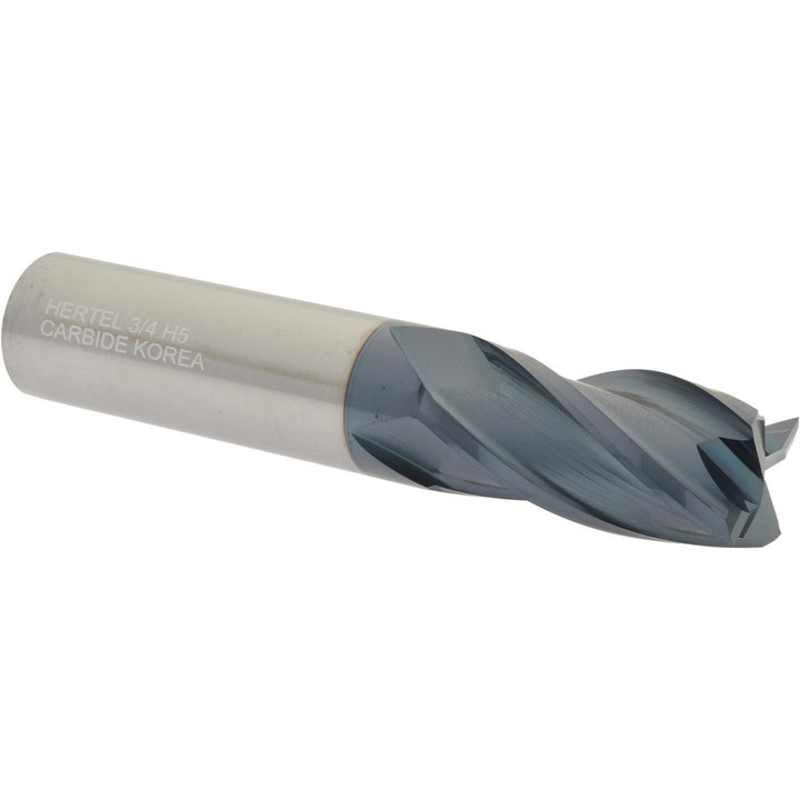 3/4" 4-Flute Solid Carbide Square End Mill, AlTiN - Hertel 750209
