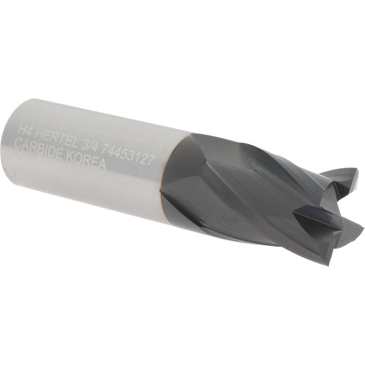 3/4" 4-Flute Solid Carbide Square End Mill, TiCN - Hertel 750245