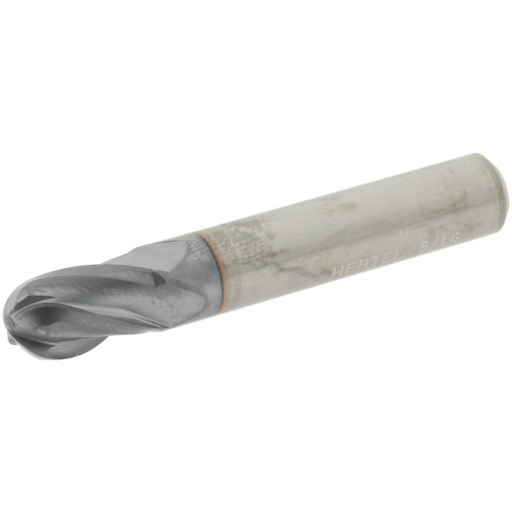 5/16" 4-Flute Solid Carbide Ball End Mill, TiCN - Hertel EG99924528