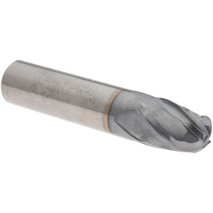 1/2" 4-Flute Solid Carbide Ball End Mill, TiCN - Hertel EG99924533