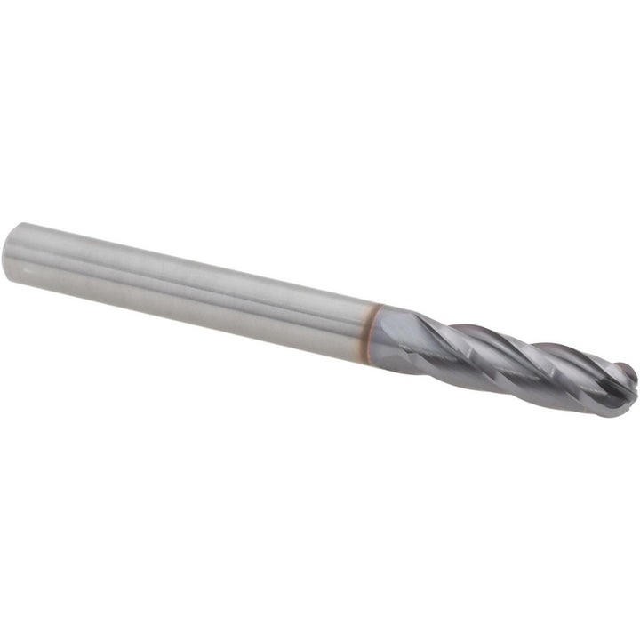 3/16" 4-Flute Solid Carbide Ball End Mill, TiCN - Hertel EG250012