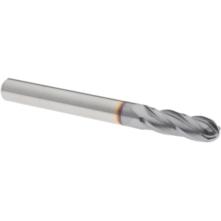 1/4" 4-Flute Solid Carbide Ball End Mill, TiCN - Hertel EG250016