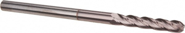 1/8" 4-Flute Solid Carbide Ball End Mill, TiCN - Hertel EG060008