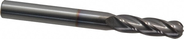 5/16" 4-Flute Solid Carbide Ball End Mill, TiCN - Hertel EG060020