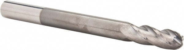 1/2" 4-Flute Solid Carbide Ball End Mill, TiCN - Hertel EG018903