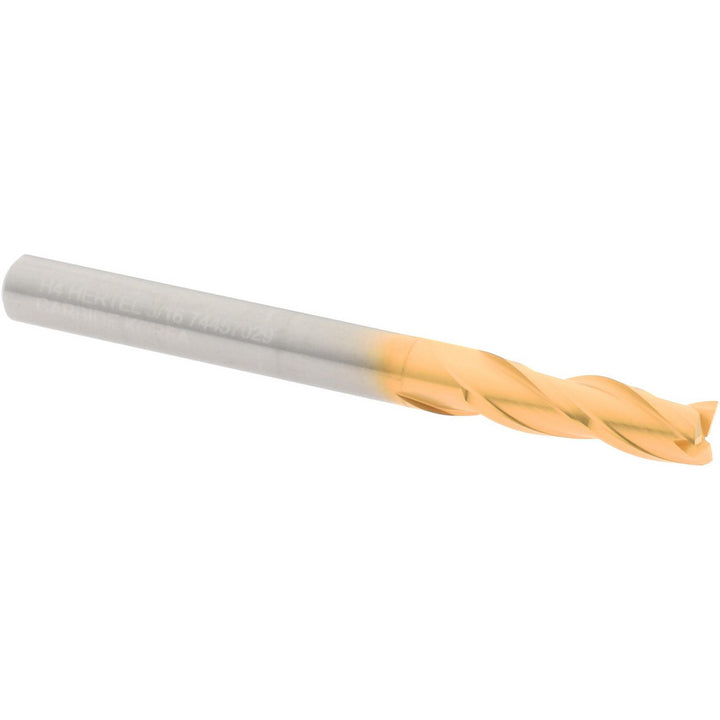 3/16" 3-Flute Solid Carbide Square End Mill, TiN - Hertel 750530