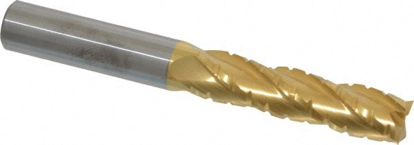 0.5" 4-Flute Solid Carbide Roughing End Mill, TiN - Hertel C430L5000-C1