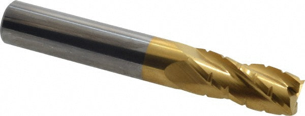 0.375" 4-Flute Solid Carbide Roughing End Mill, TiN - Hertel 2500508