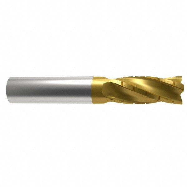 0.5" 4-Flute Solid Carbide Roughing End Mill, TiN - Hertel 2500514