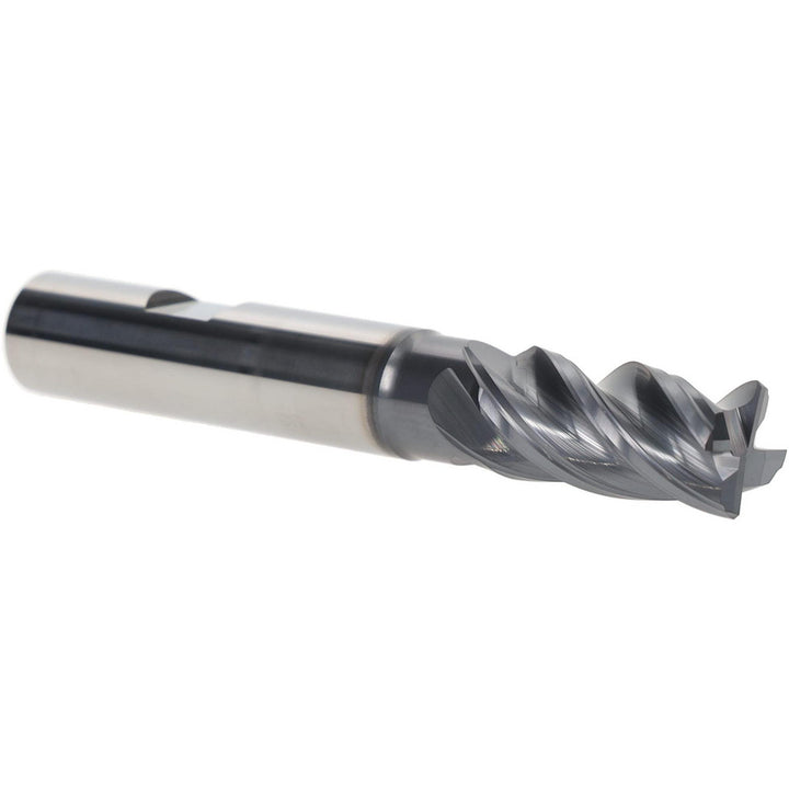 1/2" 4-Flute Solid Carbide Corner Radius & Corner Chamfer End Mill, AlTiN - Iscar 5622437
