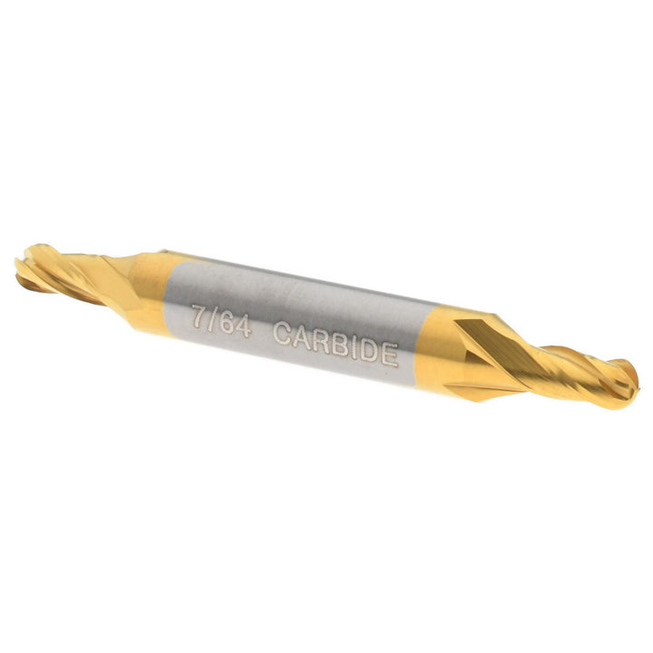 7/64" 4-Flute Solid Carbide Ball End Mill, TiN - Hertel E699924553