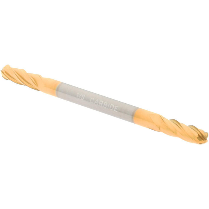 1/8" 4-Flute Solid Carbide Ball End Mill, TiN - Hertel E699924413