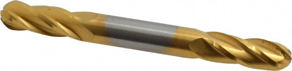 5/16" 4-Flute Solid Carbide Ball End Mill, TiN - Hertel E699924423