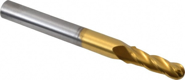 13/64" 4-Flute Solid Carbide Ball End Mill, TiN - Hertel E6250013