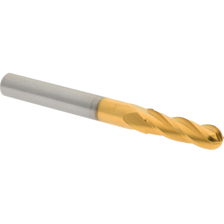 15/64" 4-Flute Solid Carbide Ball End Mill, TiN - Hertel E699924523