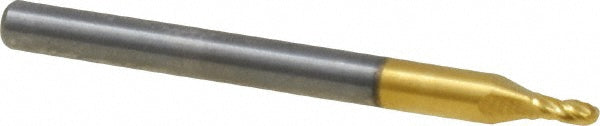 1/16" 4-Flute Solid Carbide Ball End Mill, TiN - Hertel E6250004