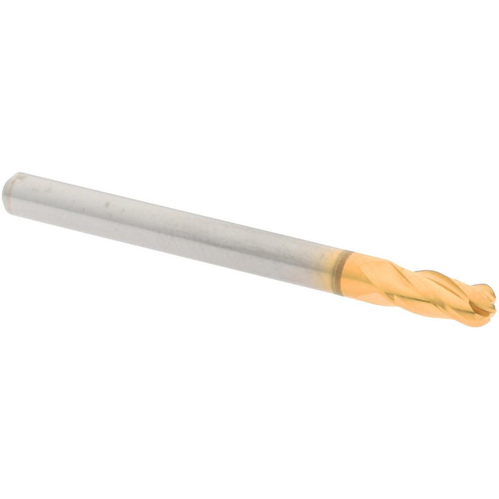 1/8" 4-Flute Solid Carbide Ball End Mill, TiN - Hertel E699924516