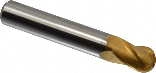 5/16" 4-Flute Solid Carbide Ball End Mill, TiN - Hertel E699924528