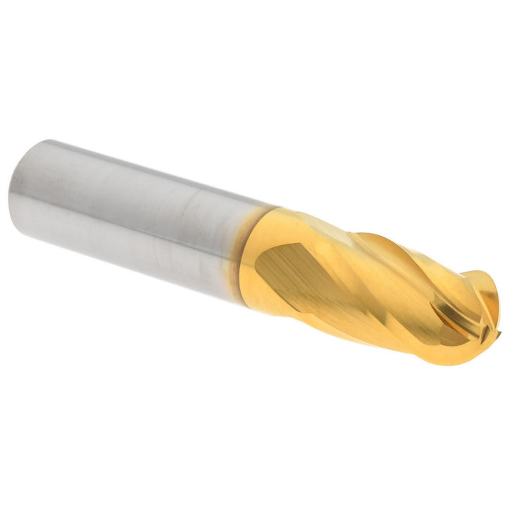 3/8" 4-Flute Solid Carbide Ball End Mill, TiN - Hertel E699924530