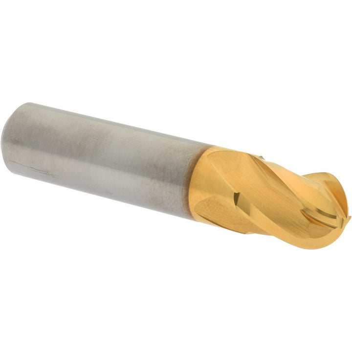 1/2" 4-Flute Solid Carbide Ball End Mill, TiN - Hertel E699924533