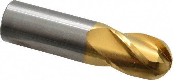 3/4" 4-Flute Solid Carbide Ball End Mill, TiN - Hertel E699924539
