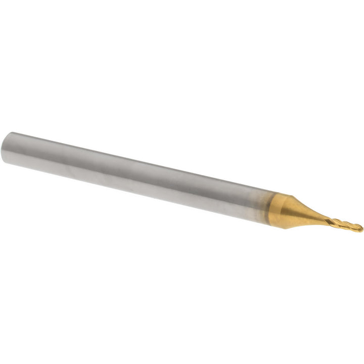 1/32" 4-Flute Solid Carbide Ball End Mill, TiN - Hertel E699924490