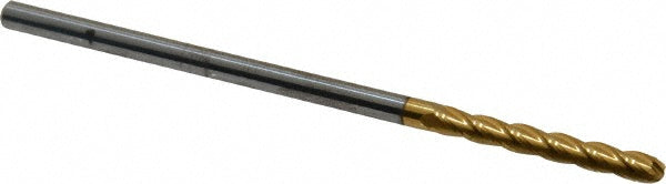 1/8" 4-Flute Solid Carbide Ball End Mill, TiN - Hertel E6062008
