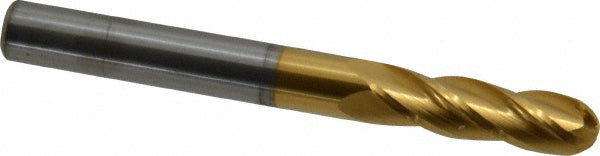 5/16" 4-Flute Solid Carbide Ball End Mill, TiN - Hertel E6060020