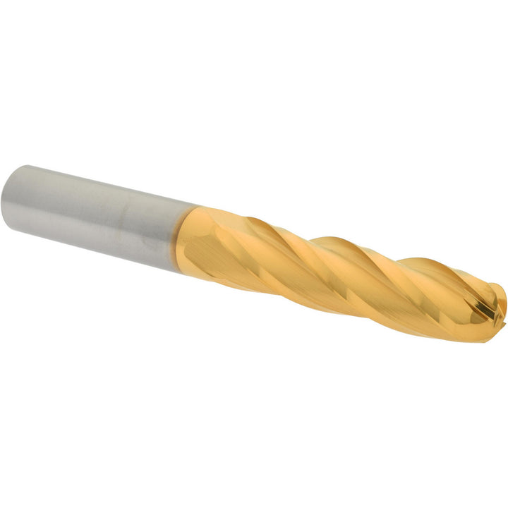 1/2" 4-Flute Solid Carbide Ball End Mill, TiN - Hertel E6060032