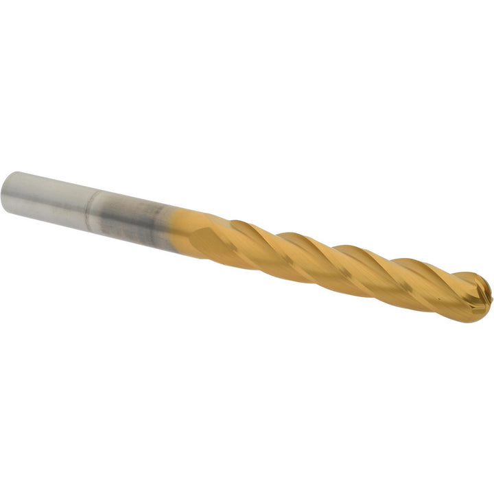 1/2" 4-Flute Solid Carbide Ball End Mill, TiN - Hertel E6062032