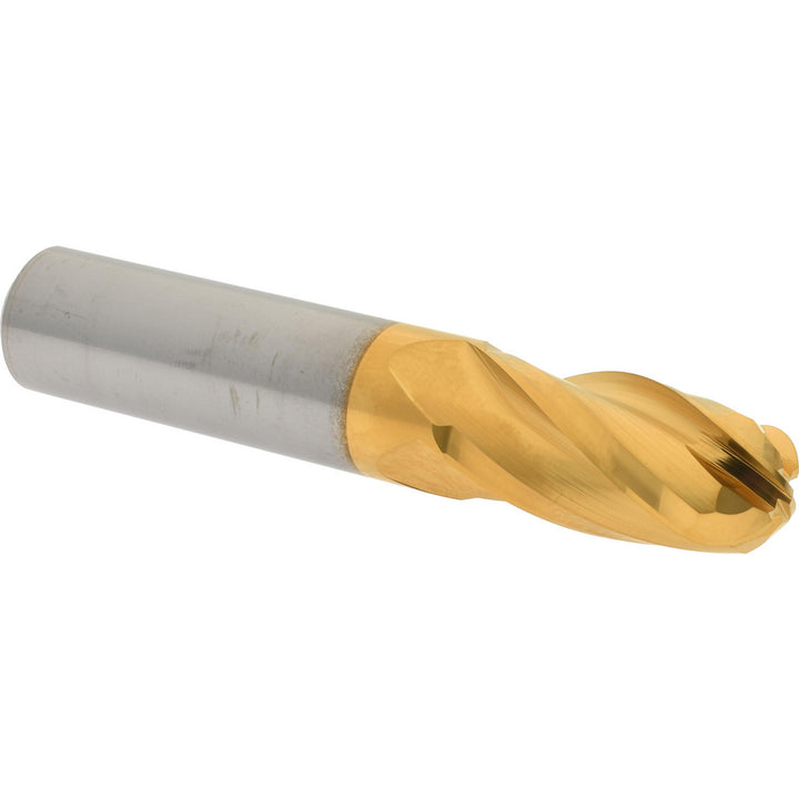 5/8" 4-Flute Solid Carbide Ball End Mill, TiN - Hertel E6250040