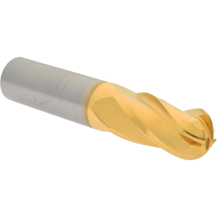3/4" 4-Flute Solid Carbide Ball End Mill, TiN - Hertel E6250048