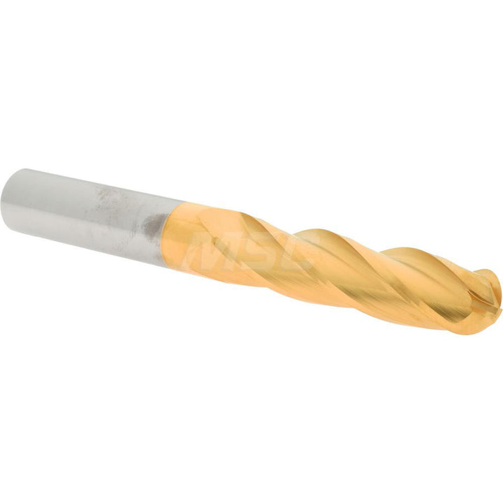 3/4" 4-Flute Solid Carbide Ball End Mill, TiN - Hertel E6062048