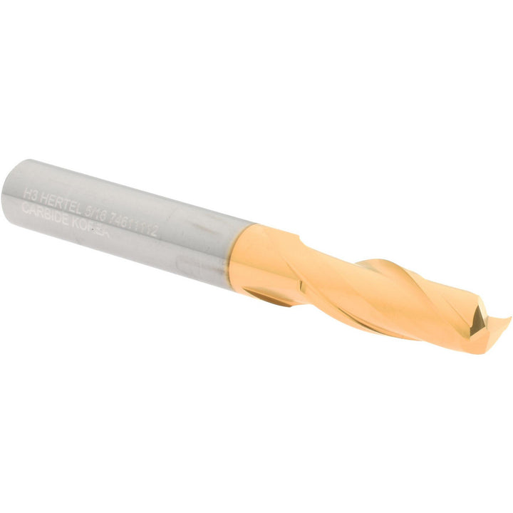 5/16" 2-Flute Solid Carbide Square End Mill, TiN - Hertel 750522