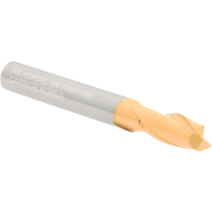 1/4" 2-Flute Solid Carbide Square End Mill, TiN - Hertel 750538
