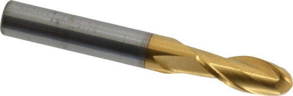5/16" 2-Flute Solid Carbide Ball End Mill, TiN - Hertel E6249020