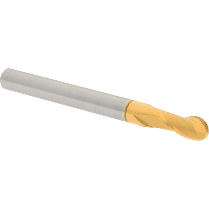 3/16" 2-Flute Solid Carbide Ball End Mill, TiN - Hertel E699924481